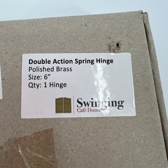 NEW Swinging Cafe Doors 6" Double Action Spring Hinge Polished Brass 1 Unit - Picture 3 of 4